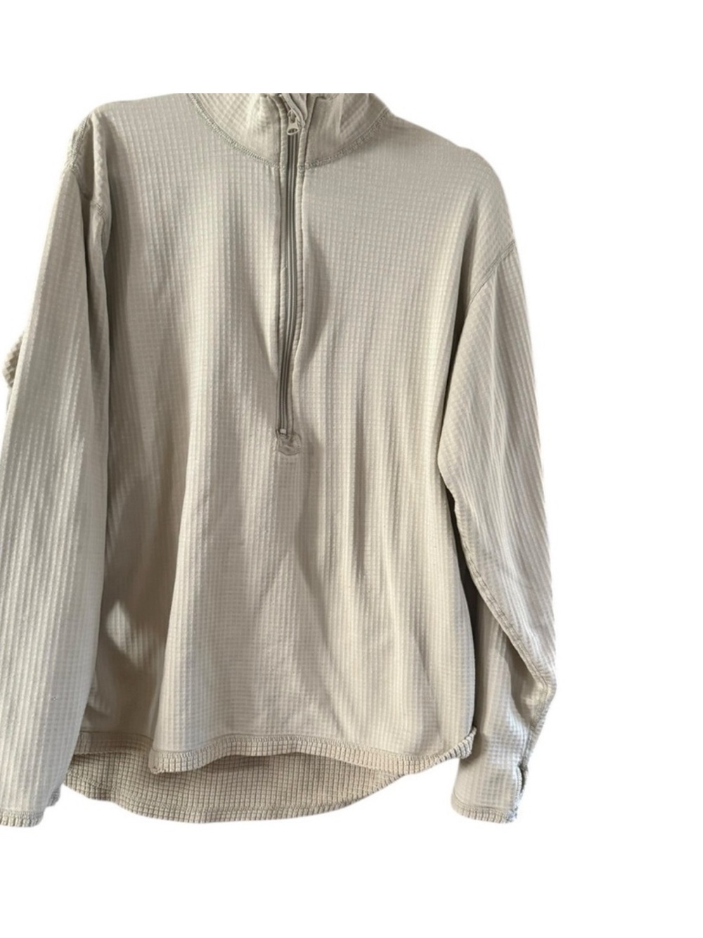 Men's Zip-Neck Ribbed Sweater in Light Beige - Picture 11 of 13